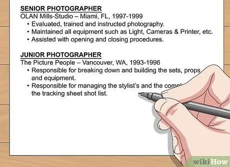 Create a Photography Resume Step 9