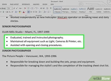 Create a Photography Resume Step 10