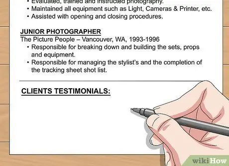 Create a Photography Resume Step 14