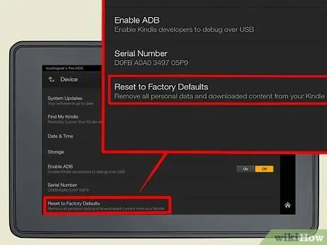 Resetirajte Kindle korak 2