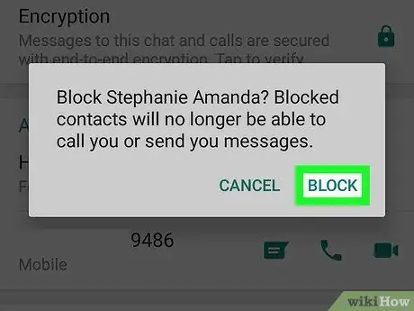 WhatsAppi kõnede blokeerimine Androidis 6. toiming