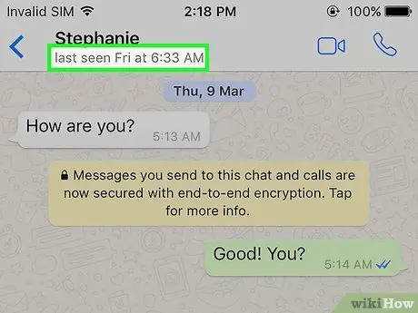 تعرف على آخر مرة كان فيها شخص ما متصلاً بالإنترنت على WhatsApp الخطوة 4