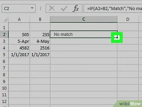 Palyginkite duomenis „Excel“3 veiksme