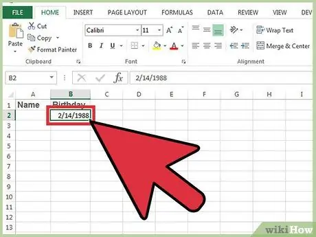 Apskaičiuokite amžių „Excel“3 veiksme