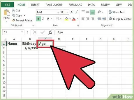 Excel Adım 4'te Yaşı Hesaplayın