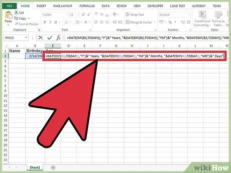 Bereken ouderdom in Excel Stap 9