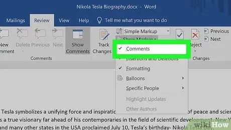 Microsoft Word Adım 6'da Yorumları Gizle veya Sil