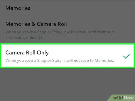 Simpan Snapchats ke Roll Camera Langkah 6