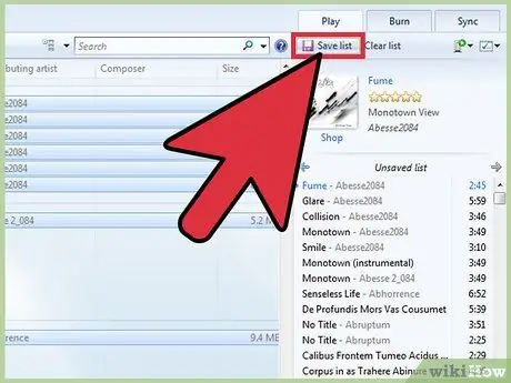 Запазете списък за печат на вашите песни в Windows Media Player Стъпка 6