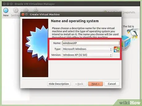 Installer Windows XP på Ubuntu med VirtualBox Trin 4