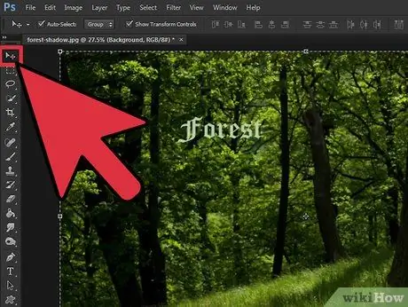 Centrējiet tekstu Photoshop 4. solī