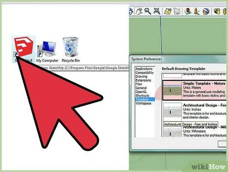 Izveidojiet standarta māju SketchUp 1. darbībā