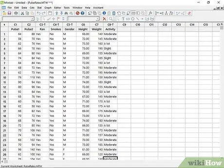 Minitab ደረጃ 17 ን ይጠቀሙ