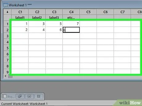 Използвайте Minitab Стъпка 3