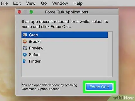Vynutit ukončení aplikace v systému Mac OS X Krok 4