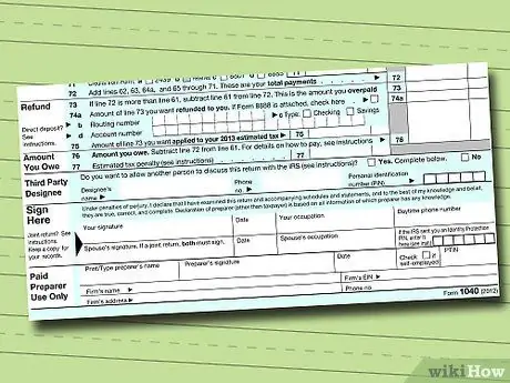 Užpildykite IRS 1040 formą 14 veiksmas