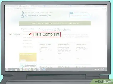 Presentar una reclamació al Better Business Bureau en línia Pas 2