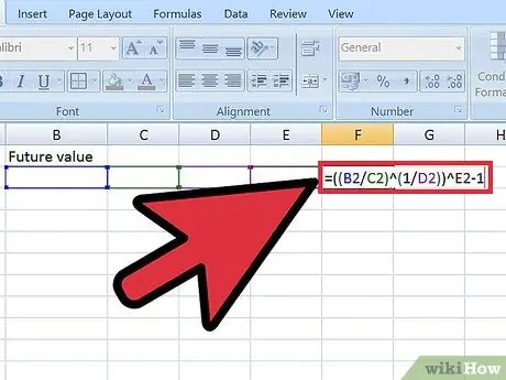 حساب متوسط معدل النمو في Excel الخطوة 4