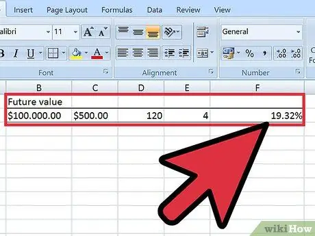 Calcular a taxa média de crescimento no Excel, Etapa 5