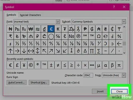 Вмъкване на символи в документ на MS Word Стъпка 8