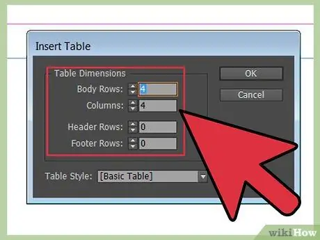 დაამატეთ ცხრილი InDesign ნაბიჯი 7