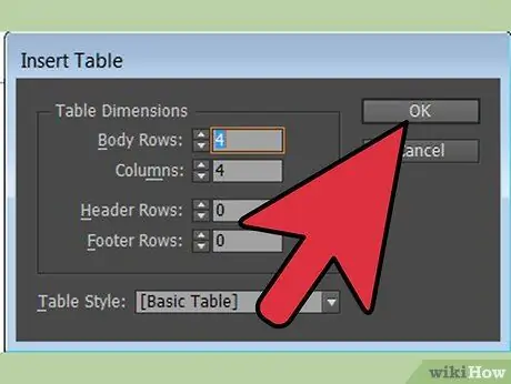 Tilføj tabel i InDesign Trin 8