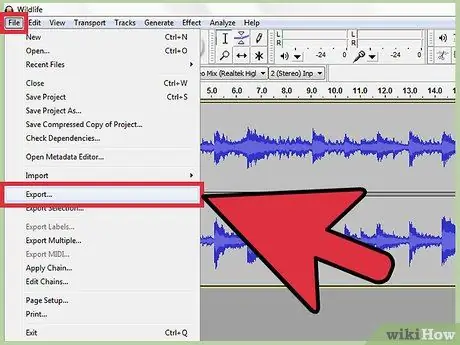 Audacity Adım 9 ile MPEG Video Dosyasından Sesi Çıkarın