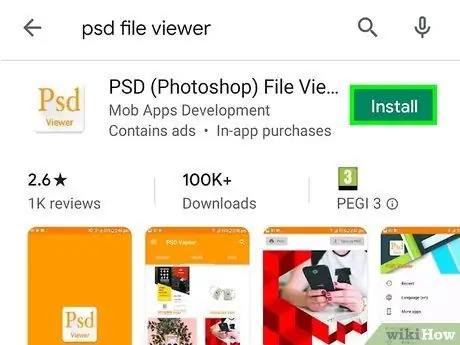 Atidarykite Psd failą „Android“5 veiksme