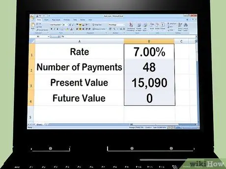 Calculer les paiements de prêt auto Étape 7