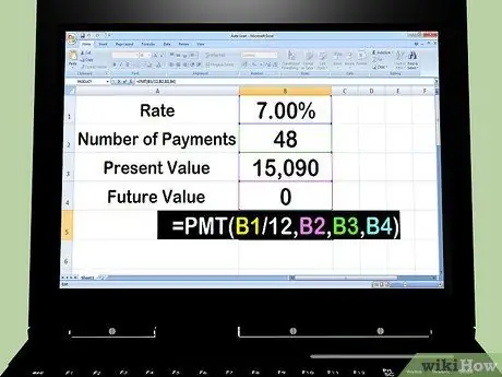 Calculer les paiements de prêt auto Étape 8