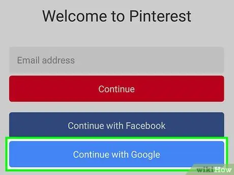 Prijavite se za Pinterest Korak 2