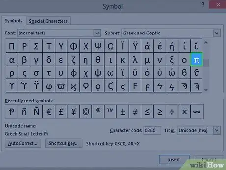 Type the Pi Symbol Step 4