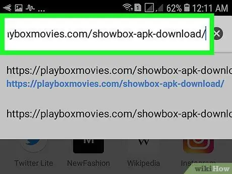 Baixeu Showbox a Android Pas 1