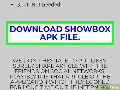 Stiahnite si Showbox pre Android, krok 2