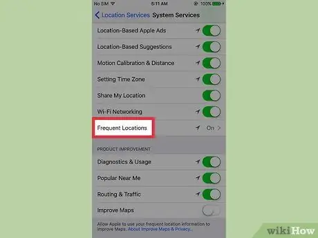 Изчистете вашата честа история на местоположенията на iPhone Стъпка 5
