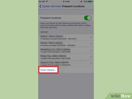 Kosongkan Sejarah Lokasi Sering Anda pada iPhone Langkah 6