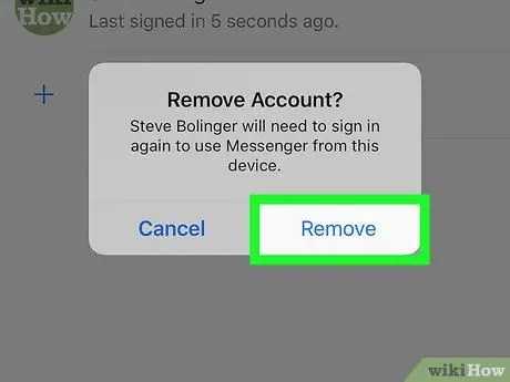 Slet en Messenger -konto på iPhone eller iPad Trin 6