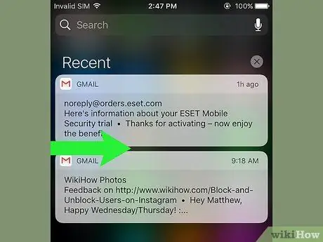 Accéder au centre de notifications sur un iPhone Étape 5