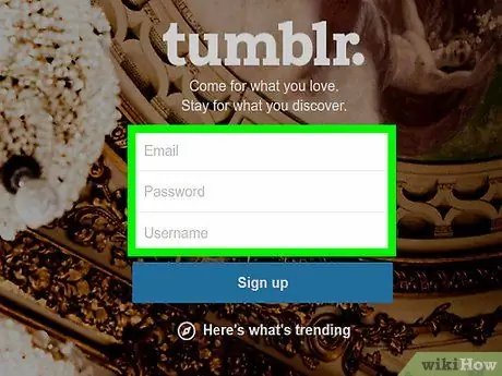 استخدم Tumblr الخطوة 3