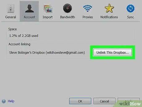 Keluar dari Dropbox pada PC atau Mac Langkah 8