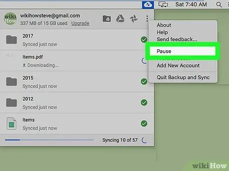Pauzirajte prijenos s Google diska na računalo ili Mac Korak 6