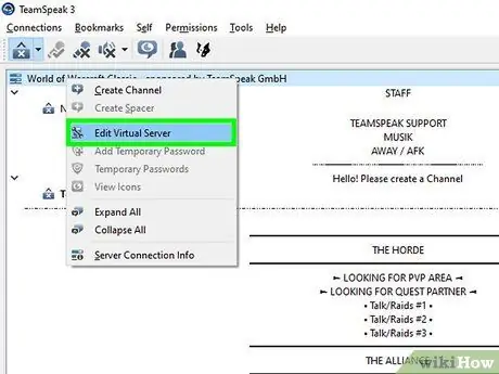 Naudokite „Teamspeak“25 veiksmą