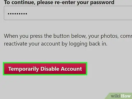 Dezactivează temporar un cont Instagram Pasul 7