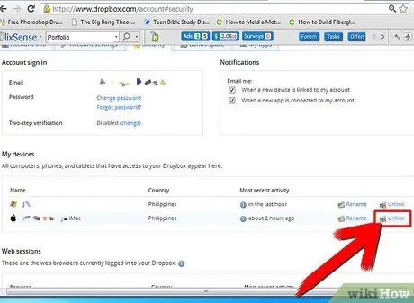 Unlink a Computer from a Dropbox Account Step 4
