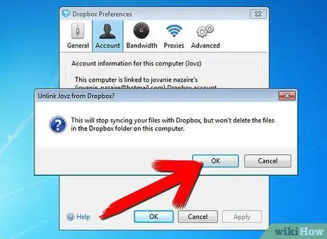 Ühendage arvuti Dropboxi kontoga lahti. 8. samm