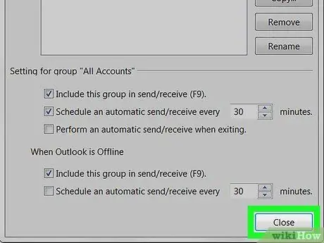 IMAP սերվերի հետ շտկեք սխալի կոդը 0x800cccdd MS Outlook- ում: Քայլ 7