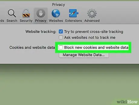 Aktivera cookies i Safari Steg 5