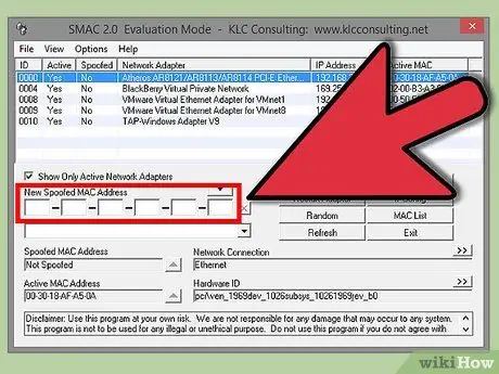 Ndryshoni adresën Mac të kompjuterit në Windows Hapi 19