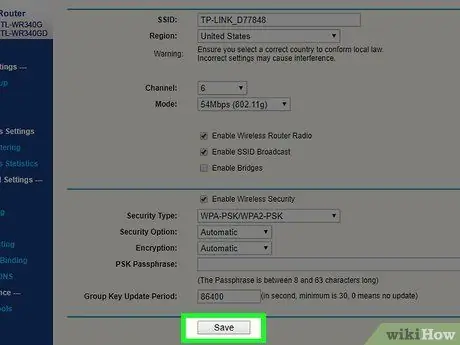 Cambiar una contraseña inalámbrica TP Link Paso 9