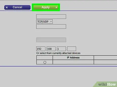 Stel poortaanstuur op 'n router in Stap 8